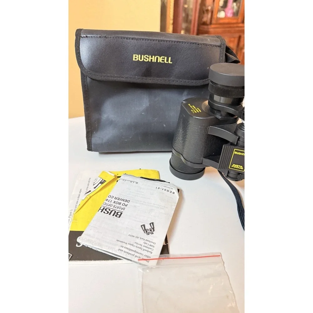 Bushnell Insta‎ Focus 7x35 Binoculars Wide Angle 420FT Case Japan Vintage